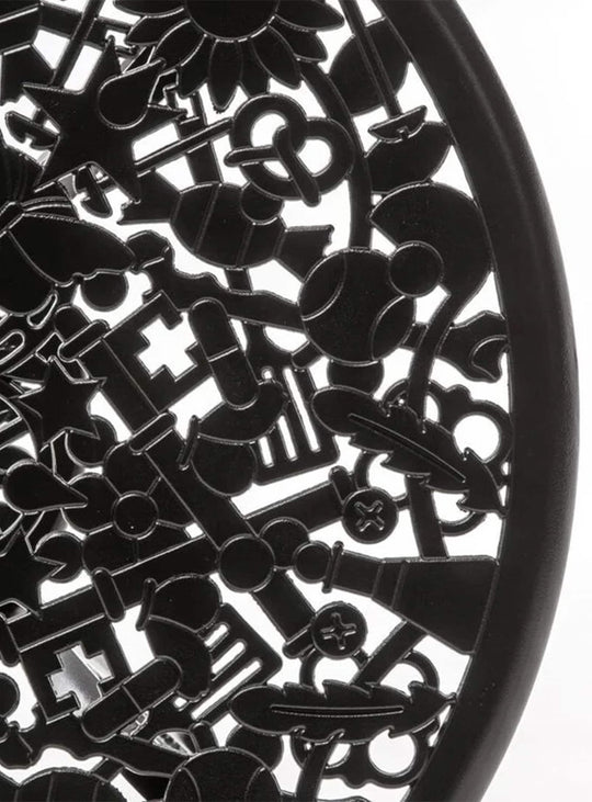Table ronde Industry Seletti : table design, look sculptural et style artistique. noir