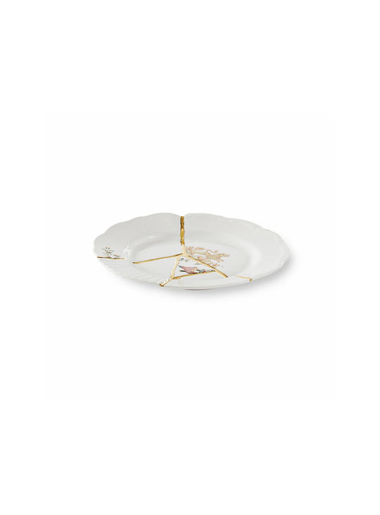 Assiette à dessert Kintsugi Seletti idéale pour présenter gâteaux, fruits et douceurs avec élégance. 02