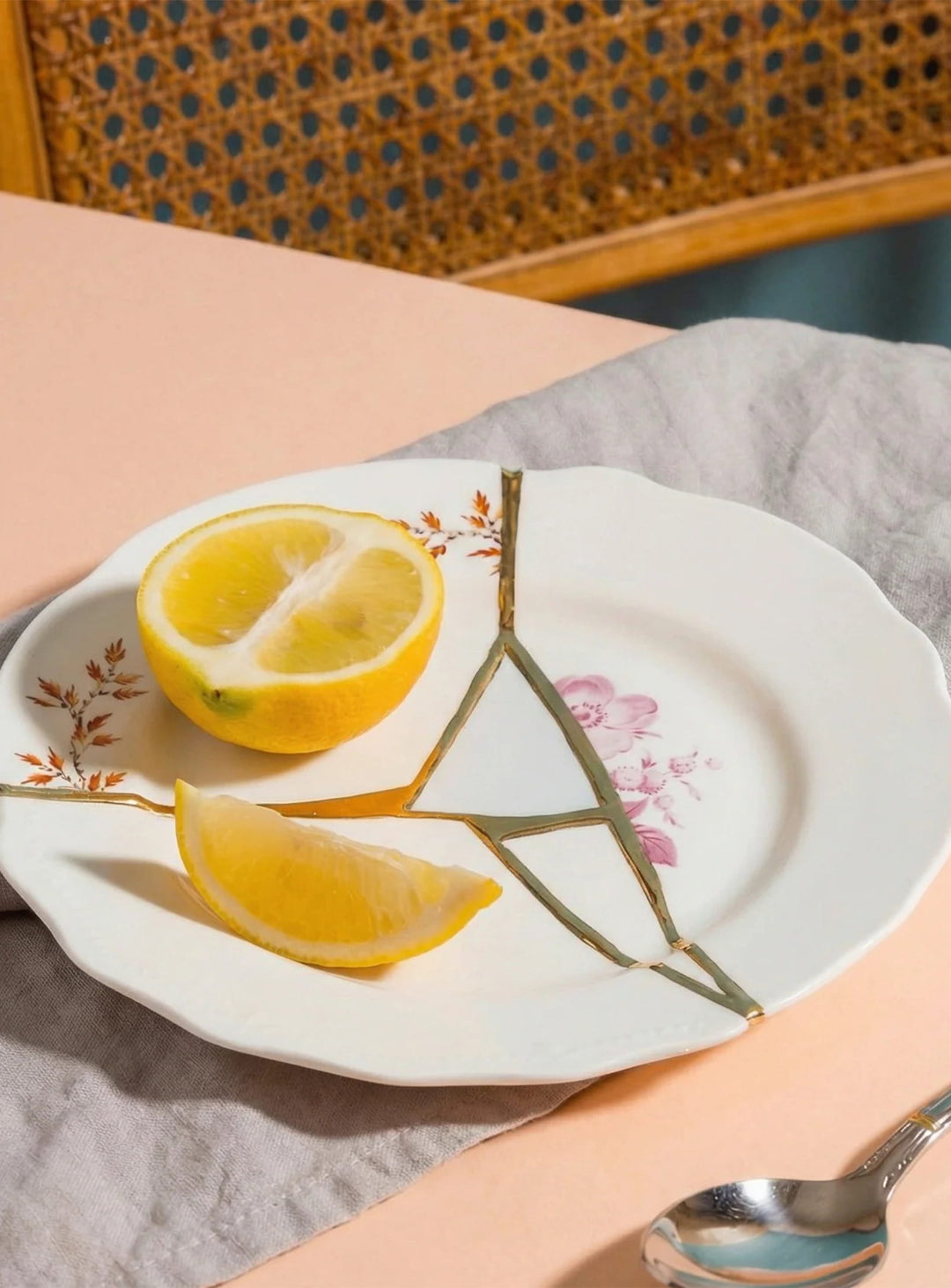 Assiette à dessert Kintsugi Seletti : une pièce unique inspirée de la beauté de l'imparfait. 01