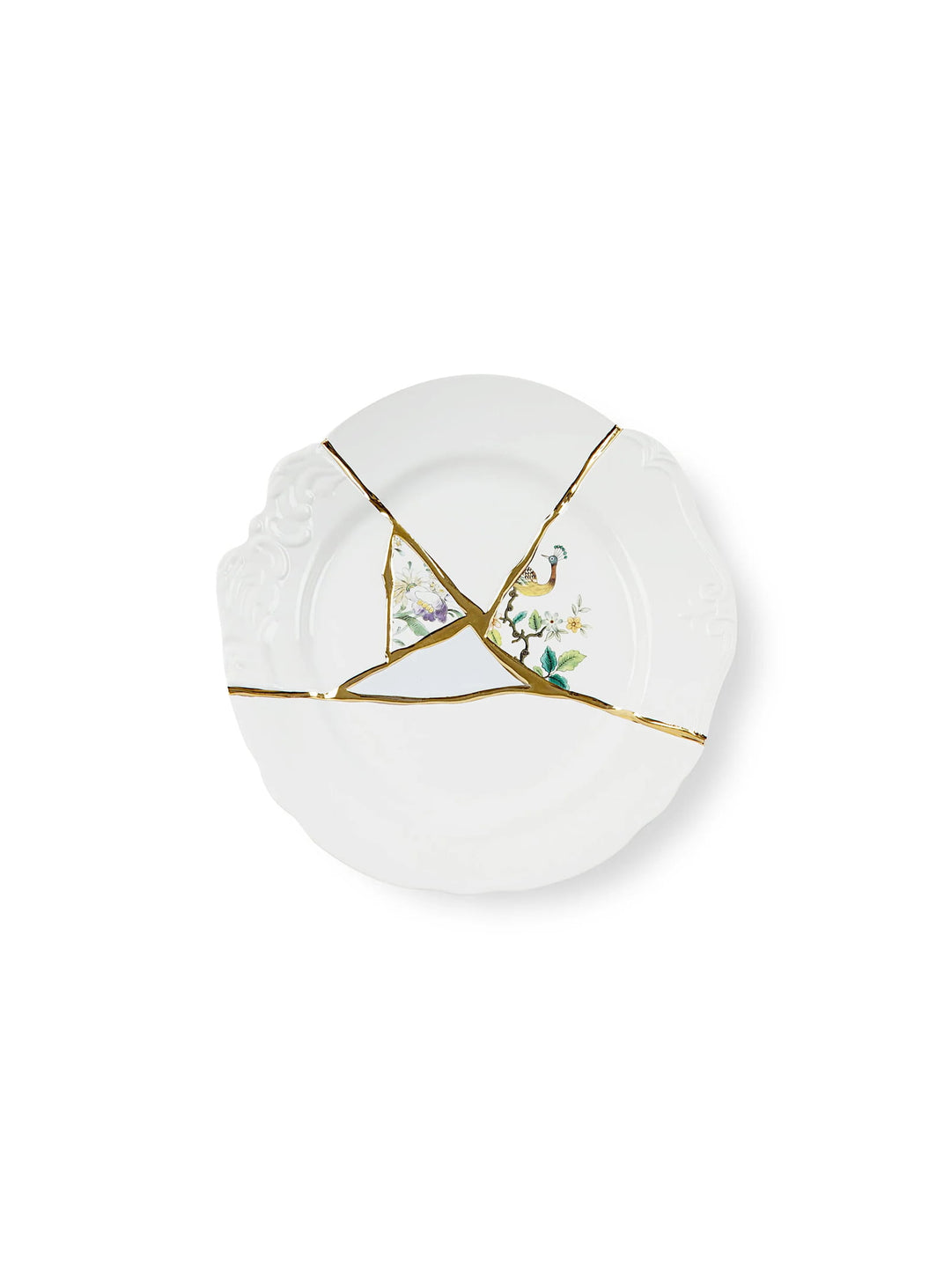 Assiette à dîner Kintsugi Seletti en porcelaine fine aux finitions uniques et précieuses. 02