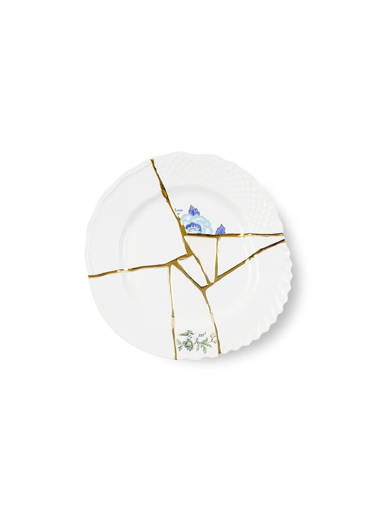 Assiette à dîner Kintsugi Seletti avec dorure délicate pour sublimer chaque repas. 03