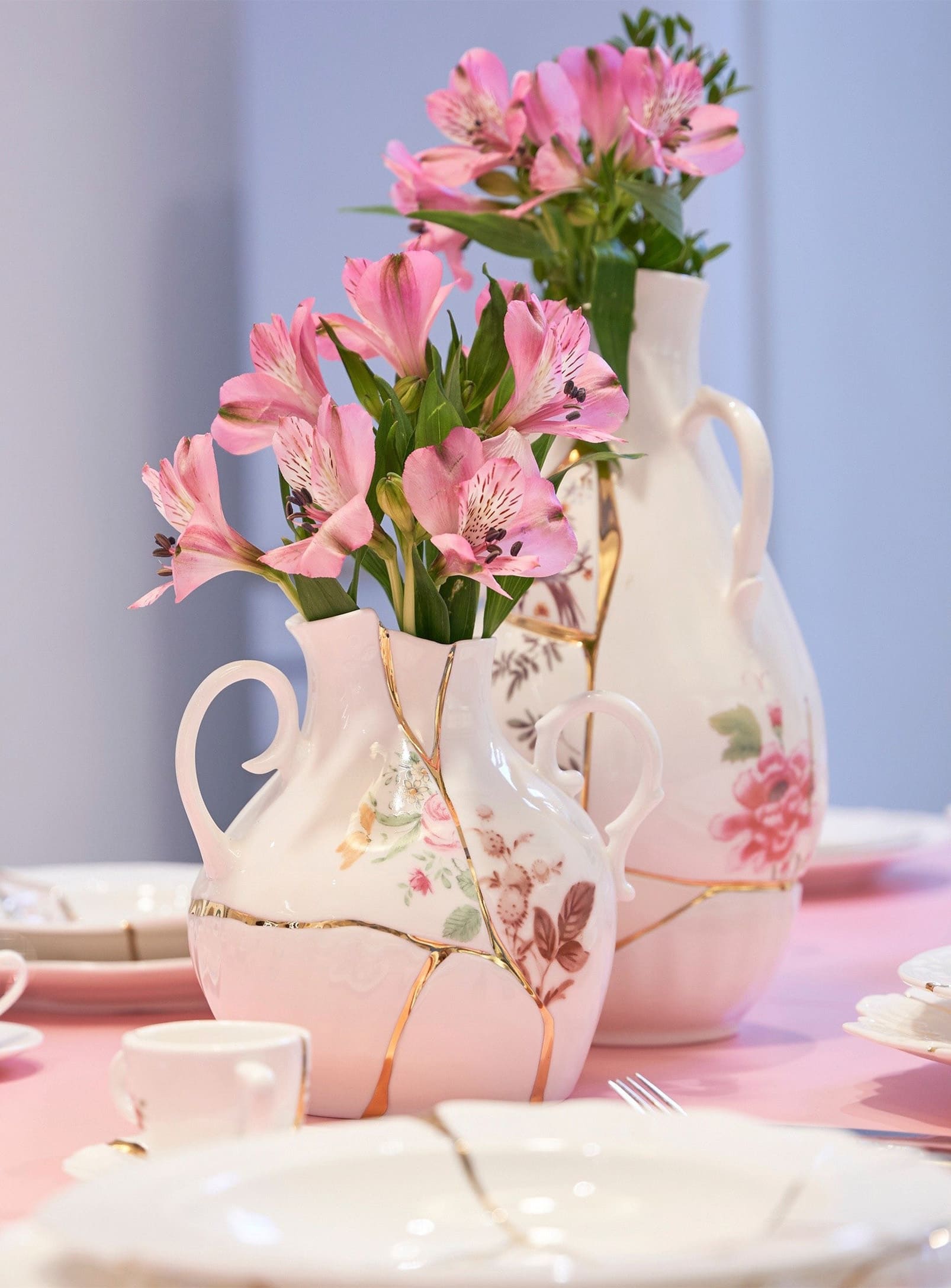 Kintsugi: White and gold patterned vase - Seletti – Nüspace