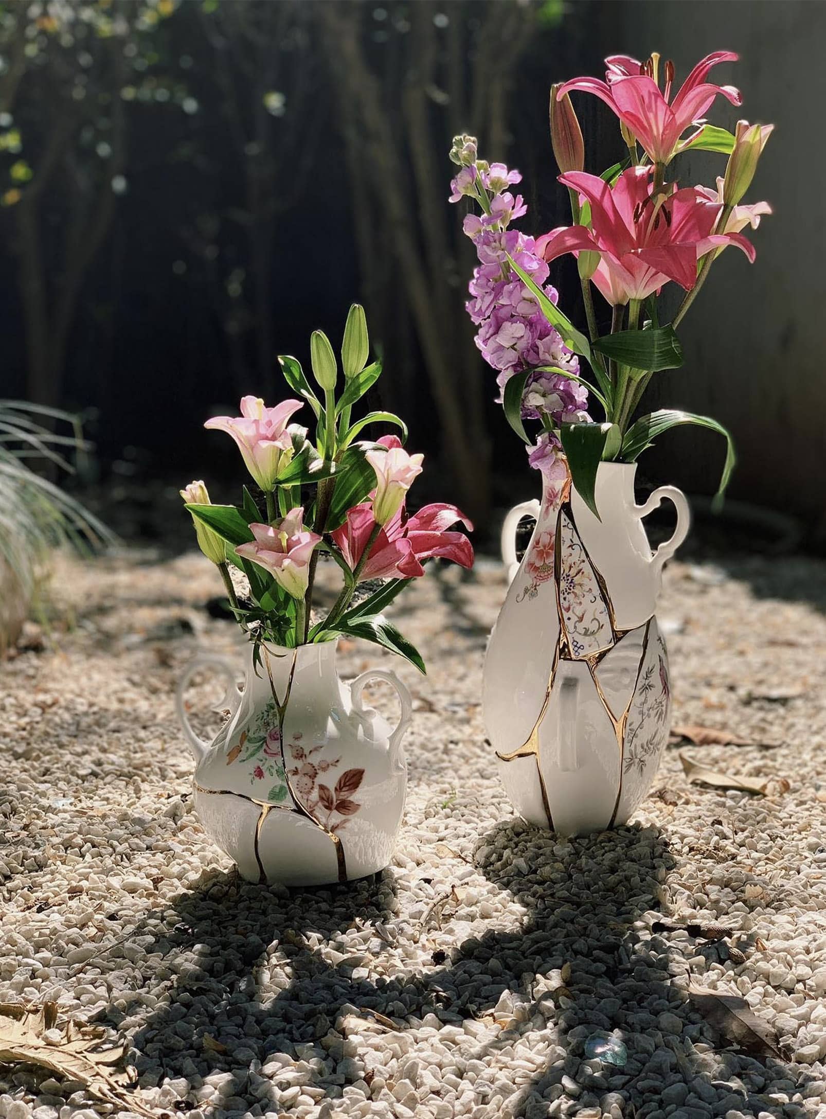 Kintsugi: White and gold patterned vase - Seletti – Nüspace