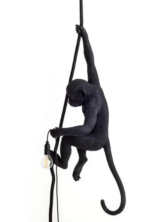 Lampe Monkey Seletti : lampe design, singe iconique et lumière originale. noir