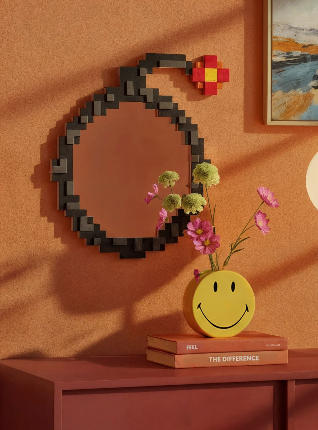 Miroir Bomb Seletti Pixel : miroir design rétro gaming, pièce déco originale et contemporaine.