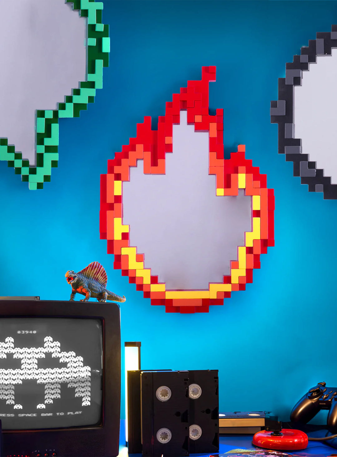 Miroir Flame Seletti Pixel : miroir design unique, flamme graphique et esprit rétro.