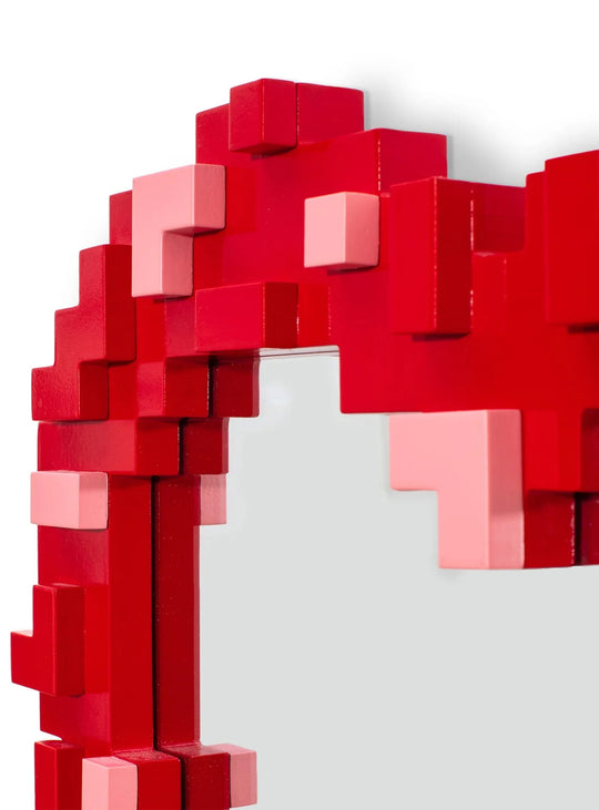 Miroir Heart Seletti Pixel : miroir design rétro, cœur pixelisé et style graphique.