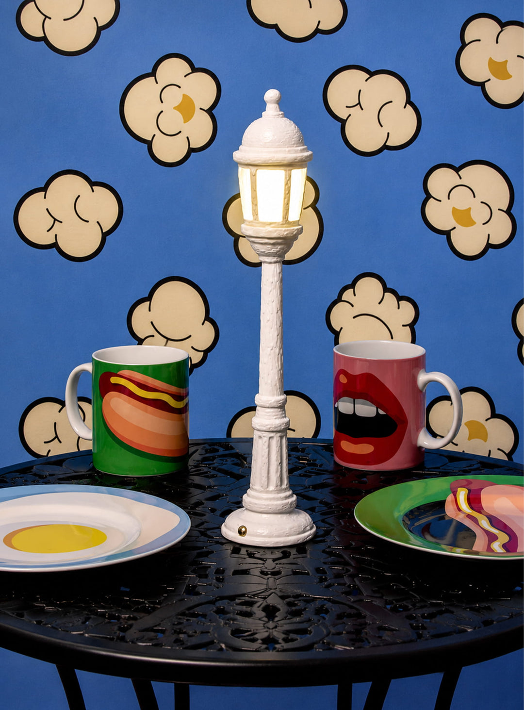 Lampe de table Street Lamp Seletti : une lampe rétro rechargeable au charme intemporel. blanc