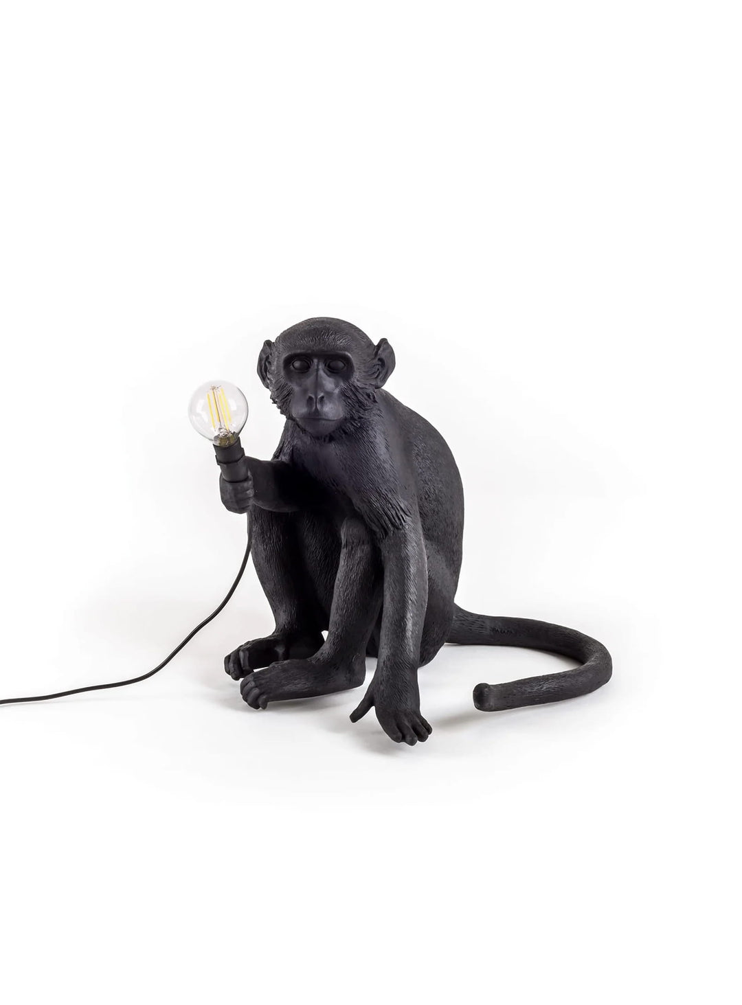 Lampe de table Monkey Seletti : lampe singe assis noir étanche pour déco moderne.