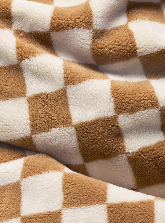 Pouf Slim Teddy Chess moelleux et enveloppant, idéal pour la détente. amande et crème