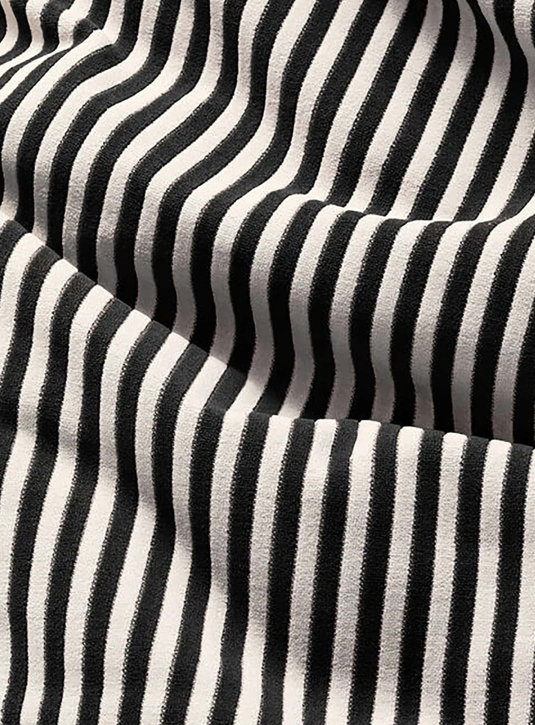 Pouf Slim Terry en éponge douce, sensation spa et relaxation au quotidien. noir et crème