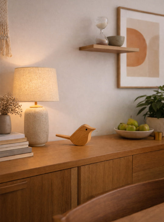 Figurines oiseaux en bois, déco naturelle et chaleureuse pour votre intérieur. naturel