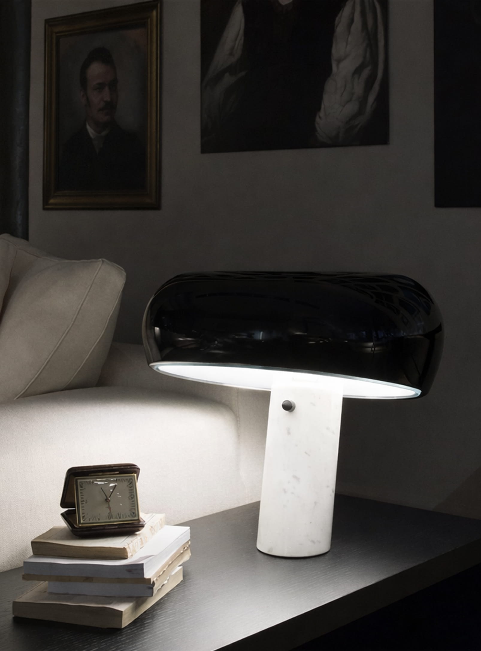 Snoopy: Marble and steel table lamp – Nüspace