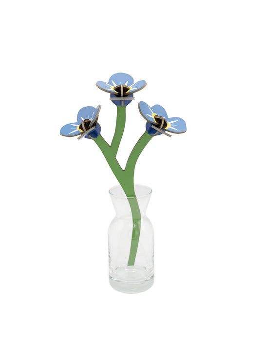 Décoration florale Bouquet Durable Studio Roof, parfaite pour vase, table, étagère ou bureau. myosotis