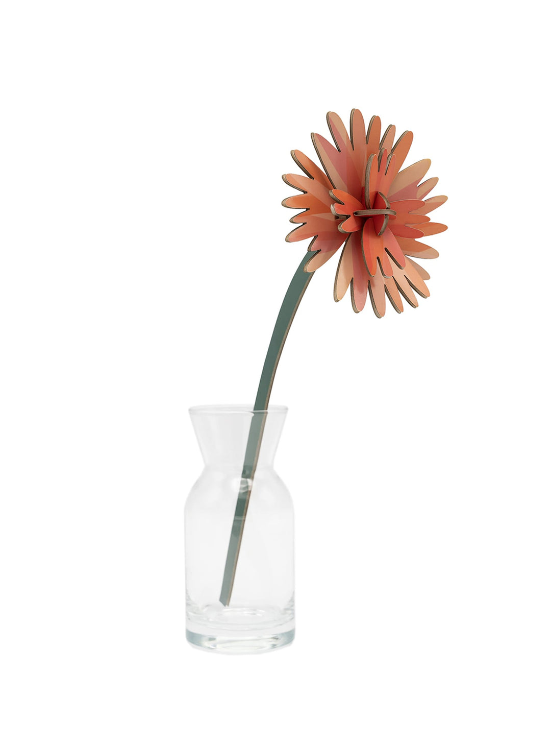 Fleur en carton Bouquet Durable Studio Roof, une création légère et durable imprimée avec des encres végétales. dahlia orange