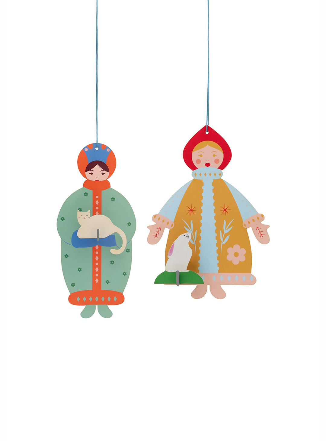 Suspensions de Noël Northern Tales Ornaments Studio Roof, en carton recyclé et pleines de magie hivernale. the winter sisters