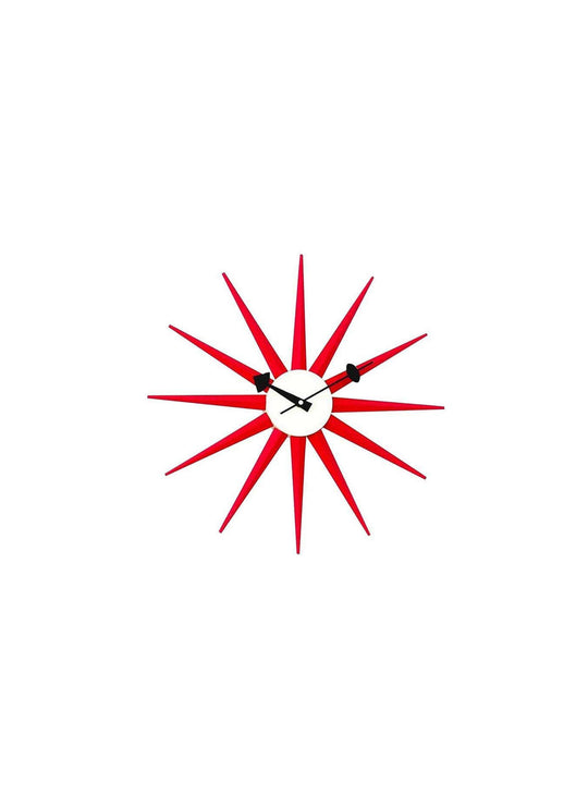 Sunburst, bien plus qu’une horloge : une vraie œuvre d’art murale. rouge