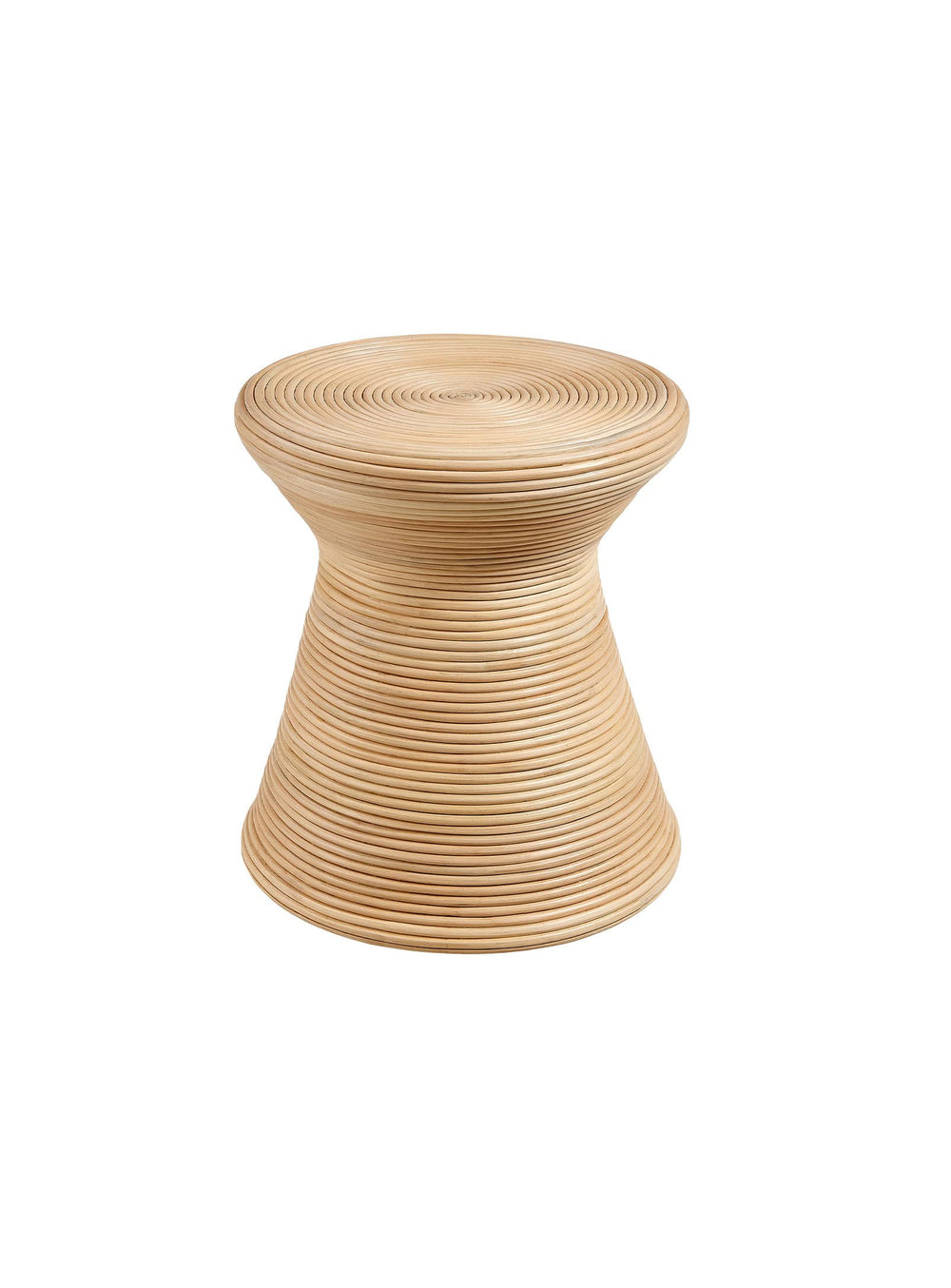 Table Tavi : silhouette sablier et élégance artisanale en rotin.