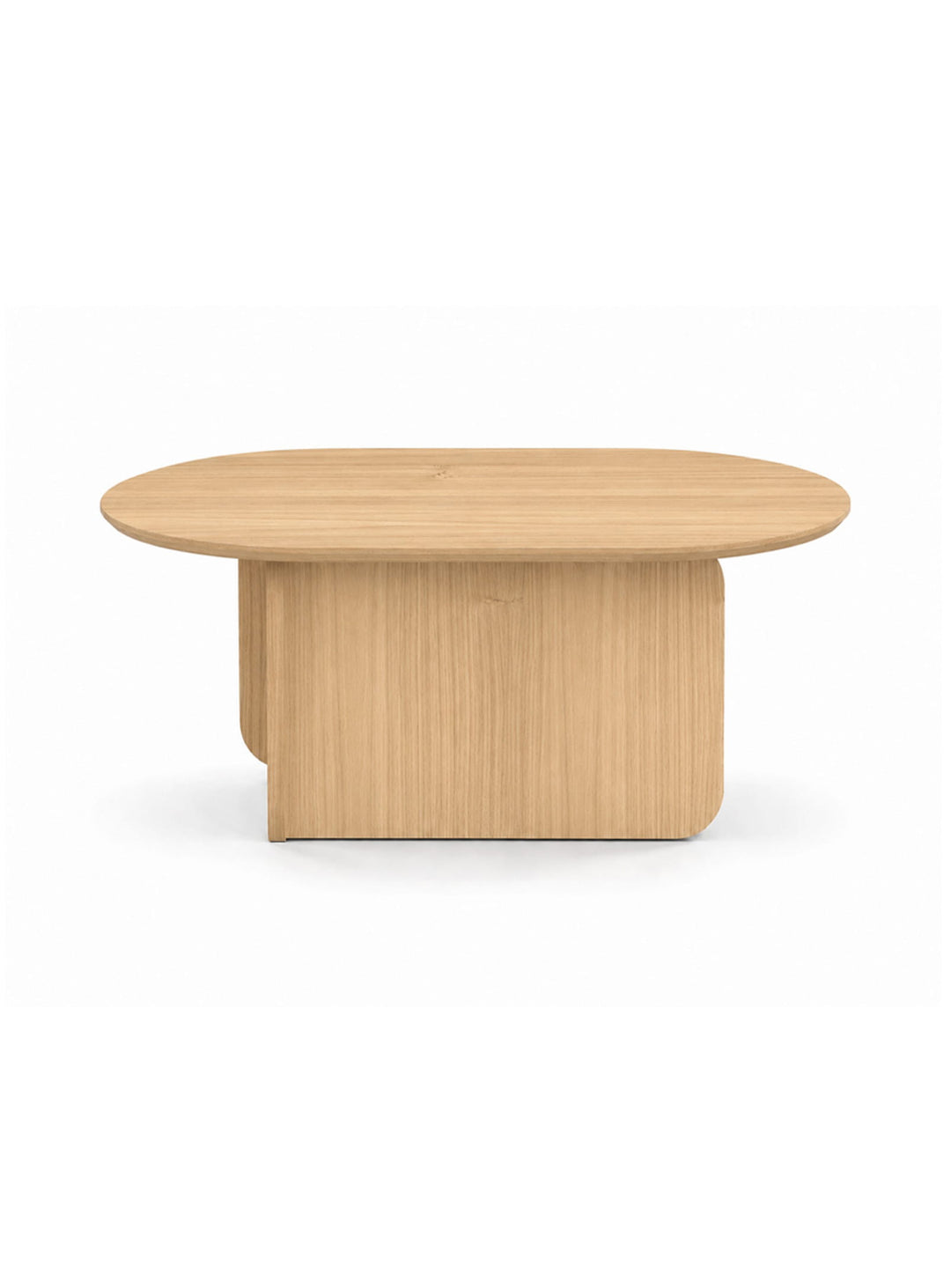 Découvrez la table à café Ines de TemaHome, une pièce sculpturale aux lignes douces et au plateau ovale. chene
