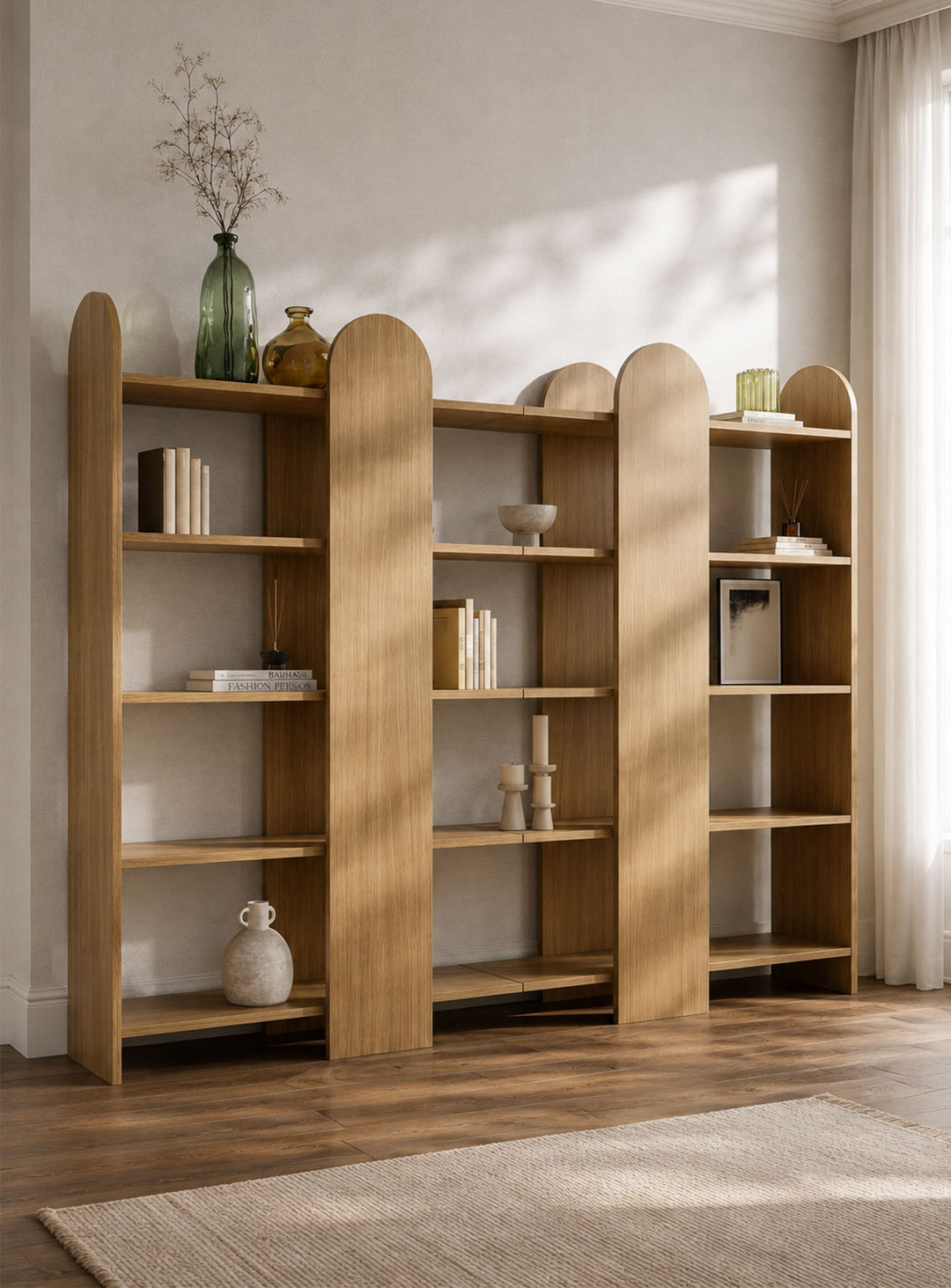 Bibliothèque Venice de TemaHome, un rangement élégant à cinq étagères au design épuré et contemporain.