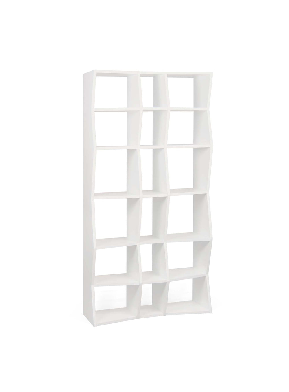 Bibliothèque Wave de TemaHome : un rangement contemporain au design graphique pour exposer livres et objets déco. blanc