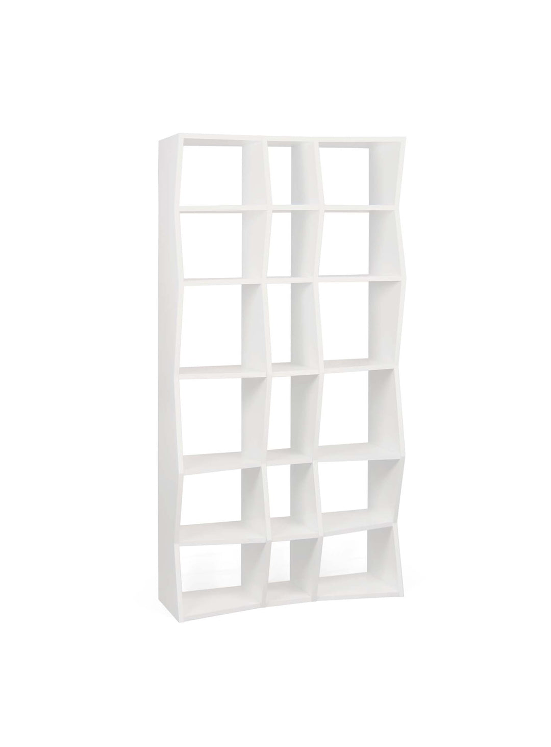 Bibliothèque Wave de TemaHome : un rangement contemporain au design graphique pour exposer livres et objets déco. blanc