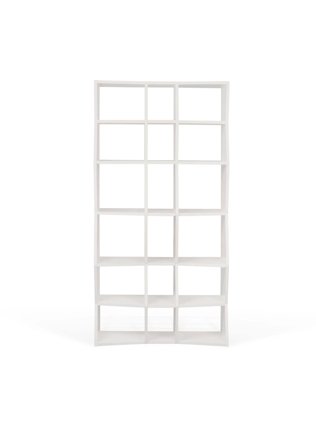 Bibliothèque Wave de TemaHome, un meuble de rangement sculptural qui combine fonctionnalité et légèreté visuelle. blanc
