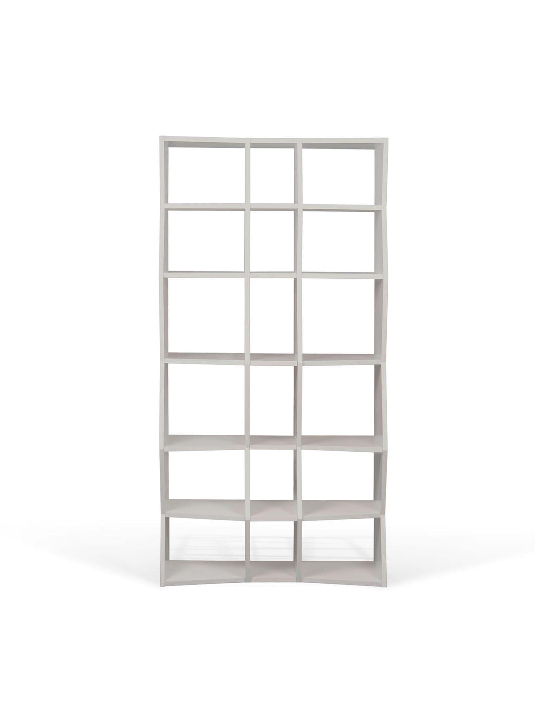 Découvrez la bibliothèque Wave de TemaHome, un rangement design aux lignes ondulées, idéal pour un intérieur moderne. argent