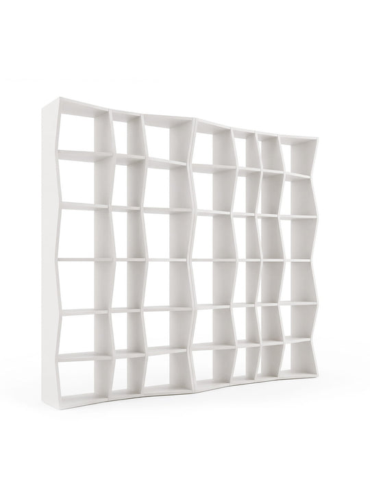 Bibliothèque Wave de TemaHome : une structure ouverte et asymétrique pour ranger et mettre en valeur votre décoration. blanc