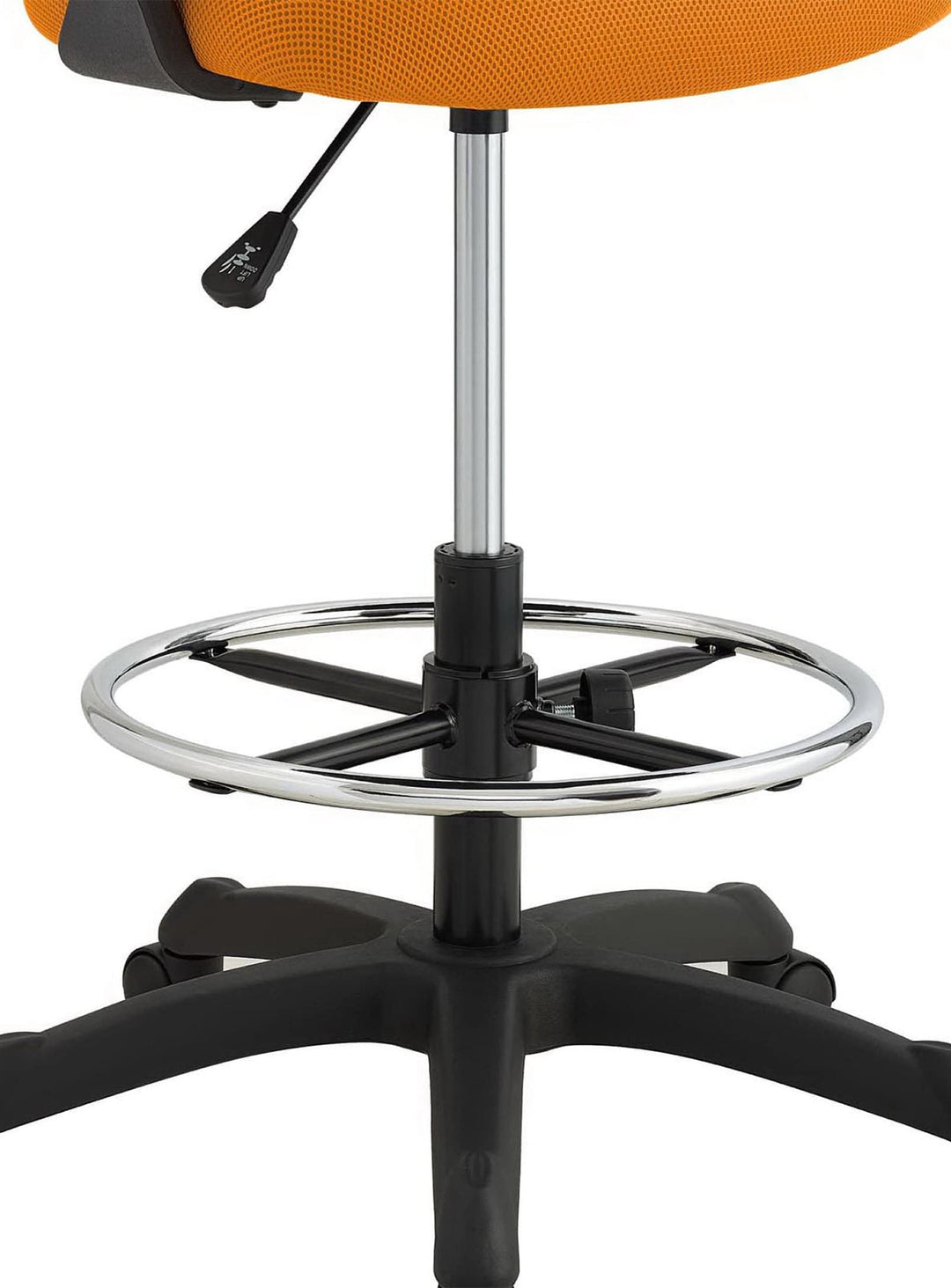 Tabouret de dessin Thrive, assise confortable et repose-pieds réglable. orange