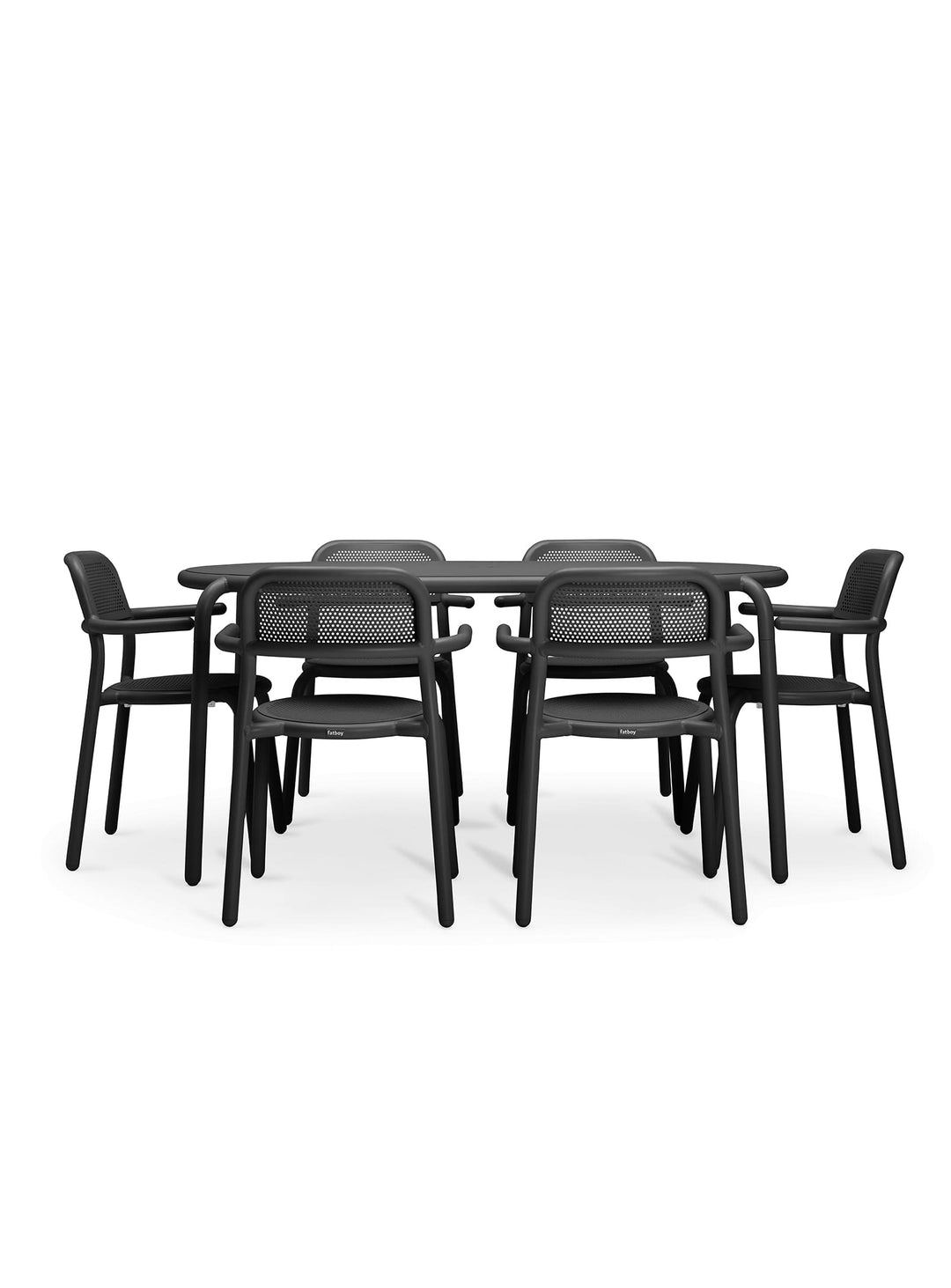 Ensemble salle à manger Toní Tavolo de Fatboy table stable avec patins réglables. anthracite