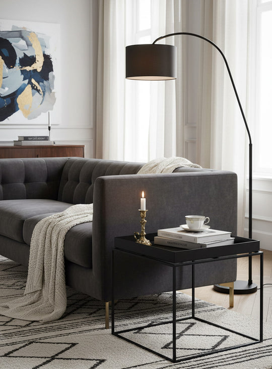 Table Tray : pratique, moderne et parfaite pour salon ou chambre. noir