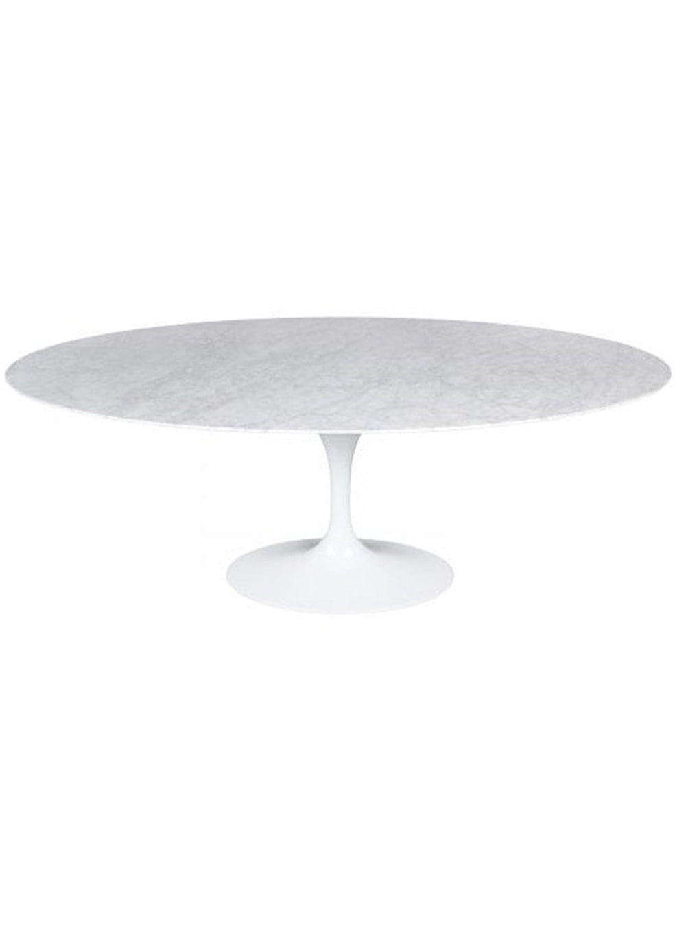 Élégante table Tulipe ovale en marbre : confort, design et convivialité.