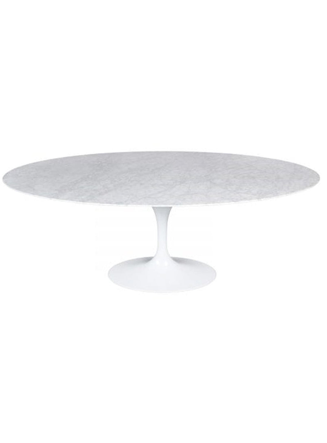 Élégante table Tulipe ovale en marbre : confort, design et convivialité.