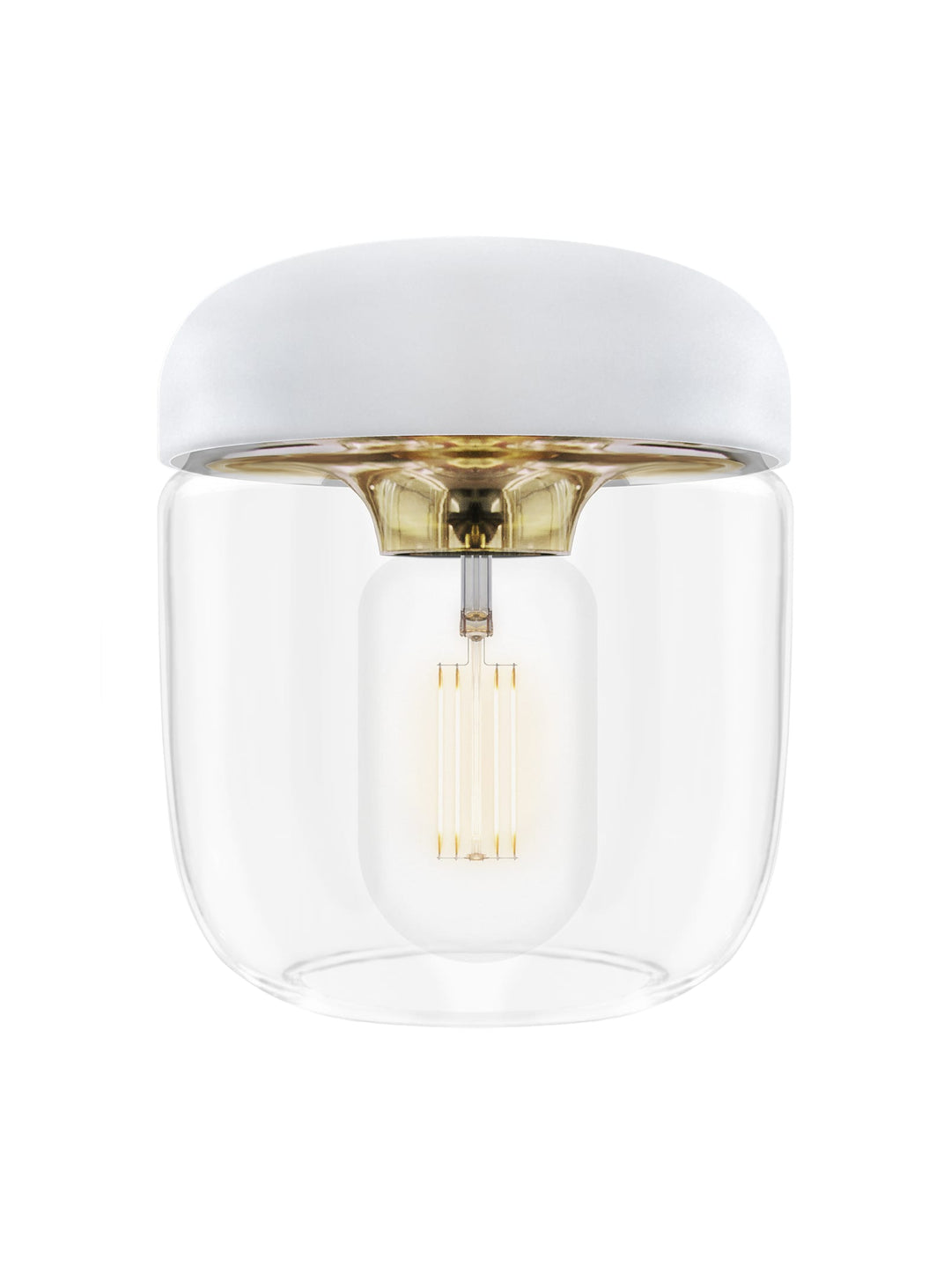 Abat-jour Umage Acorn, verre soufflé et finitions laiton, cuivre ou nickel. blanc laiton