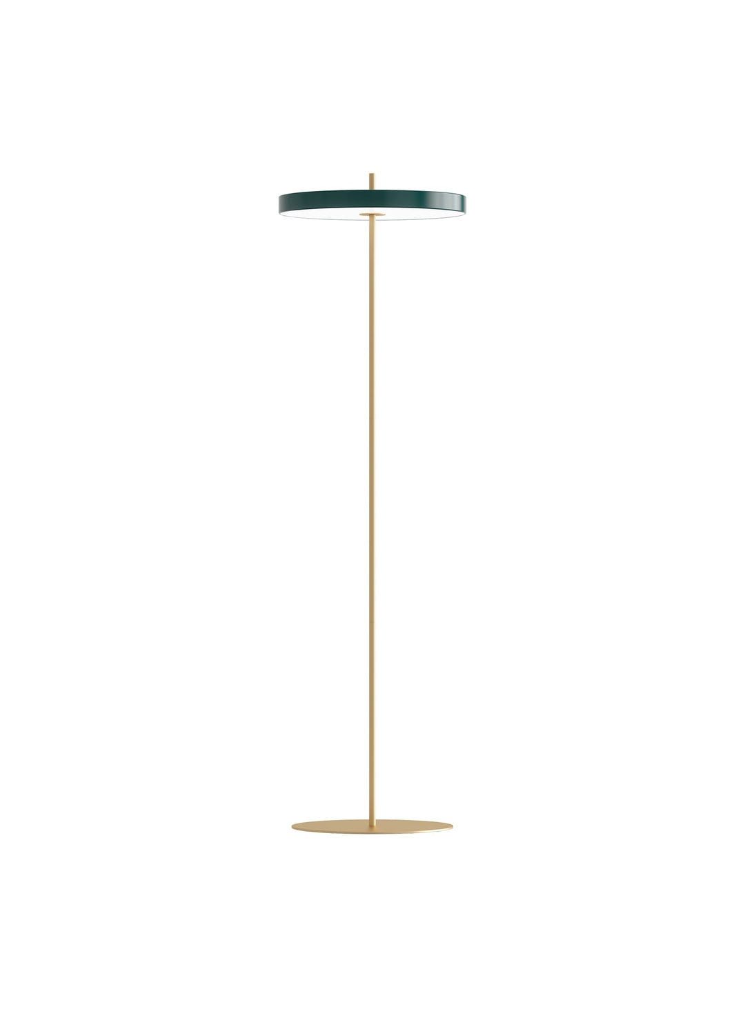 Lampe sur pied Asteria Umage : luminaire design minimaliste et éclairage uniforme. vert forêt