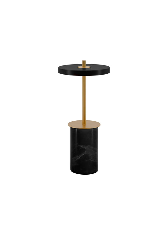 Lampe portable rechargeable Asteria Move Mini Umage : marbre véritable, lumière douce et longue autonomie. noir