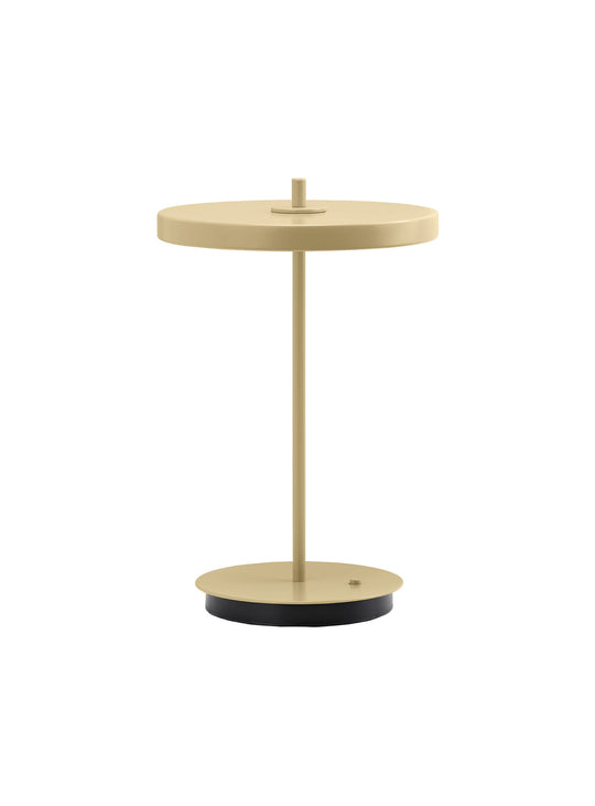 Lampe portable Asteria Move Monochrome Umage rechargeable par USB-C et induction Qi. jaune beurre