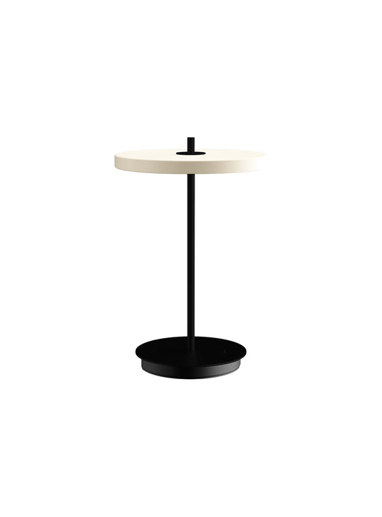 Lampe de table Asteria Move Umage avec 4 niveaux d'éclairage pour chaque moment de la journée. blanc perle et noir