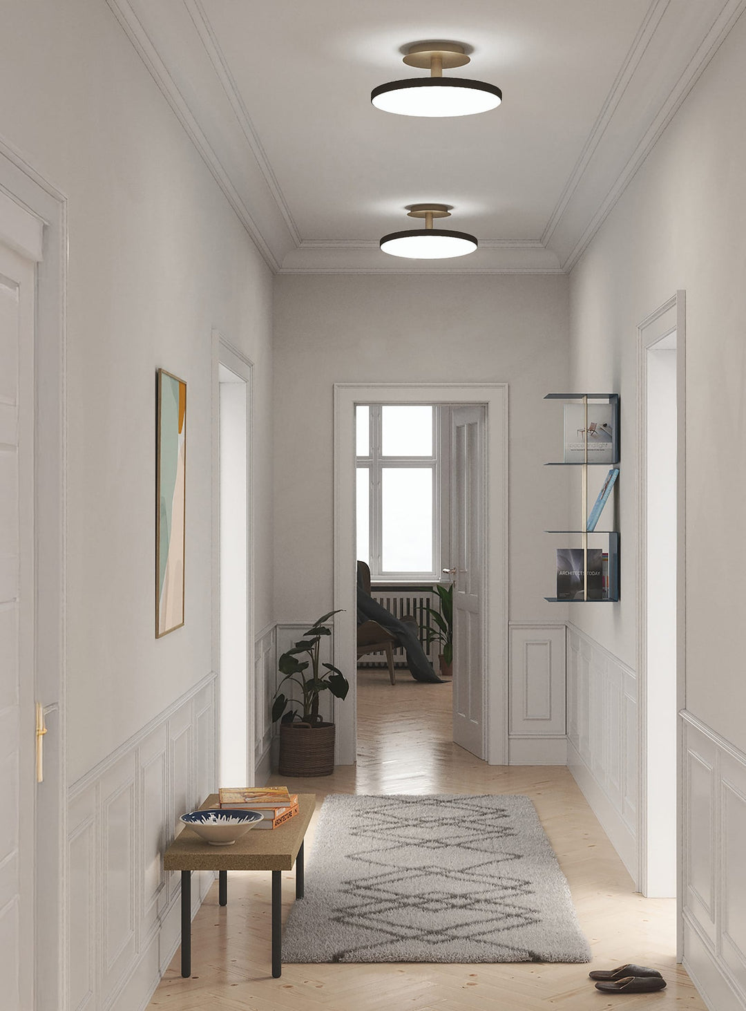 Lampe à fixer au plafond Asteria Up Umage : un design minimaliste pour tous les intérieurs. anthracite