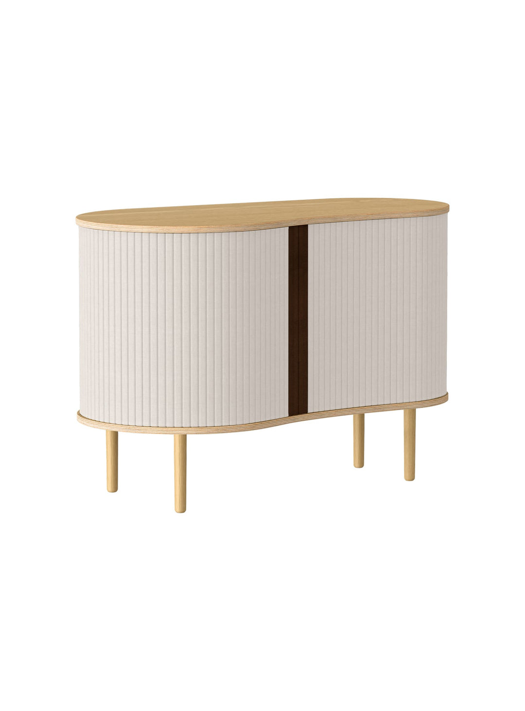 Cabinet Audacious Umage, l'alliance parfaite entre espace d'exposition et rangement discret. sable blanc