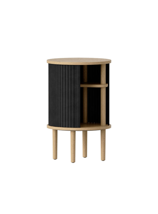 Table d'appoint Audacious Umage : recharge facile et rangement dans un seul meuble. charbon