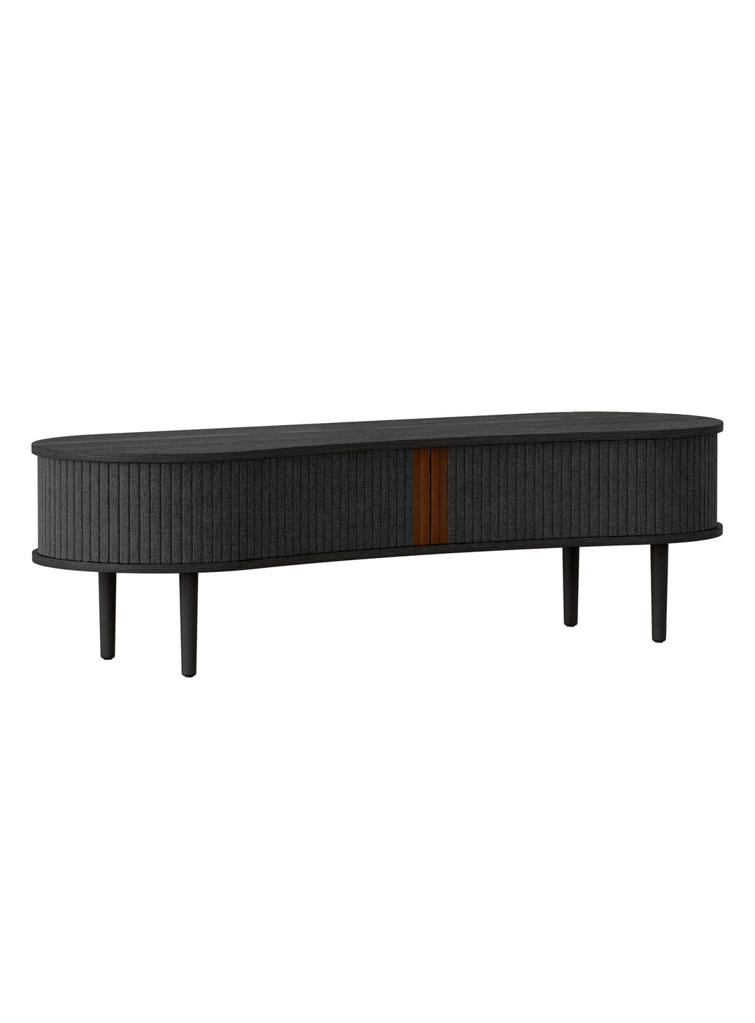 Meuble TV Audacious Umage avec finitions soignées et portes coulissantes élégantes. ombre
