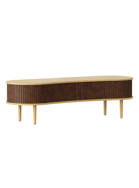 Meuble TV Audacious Umage : des portes à tambour uniques pour un style incomparable. noisette