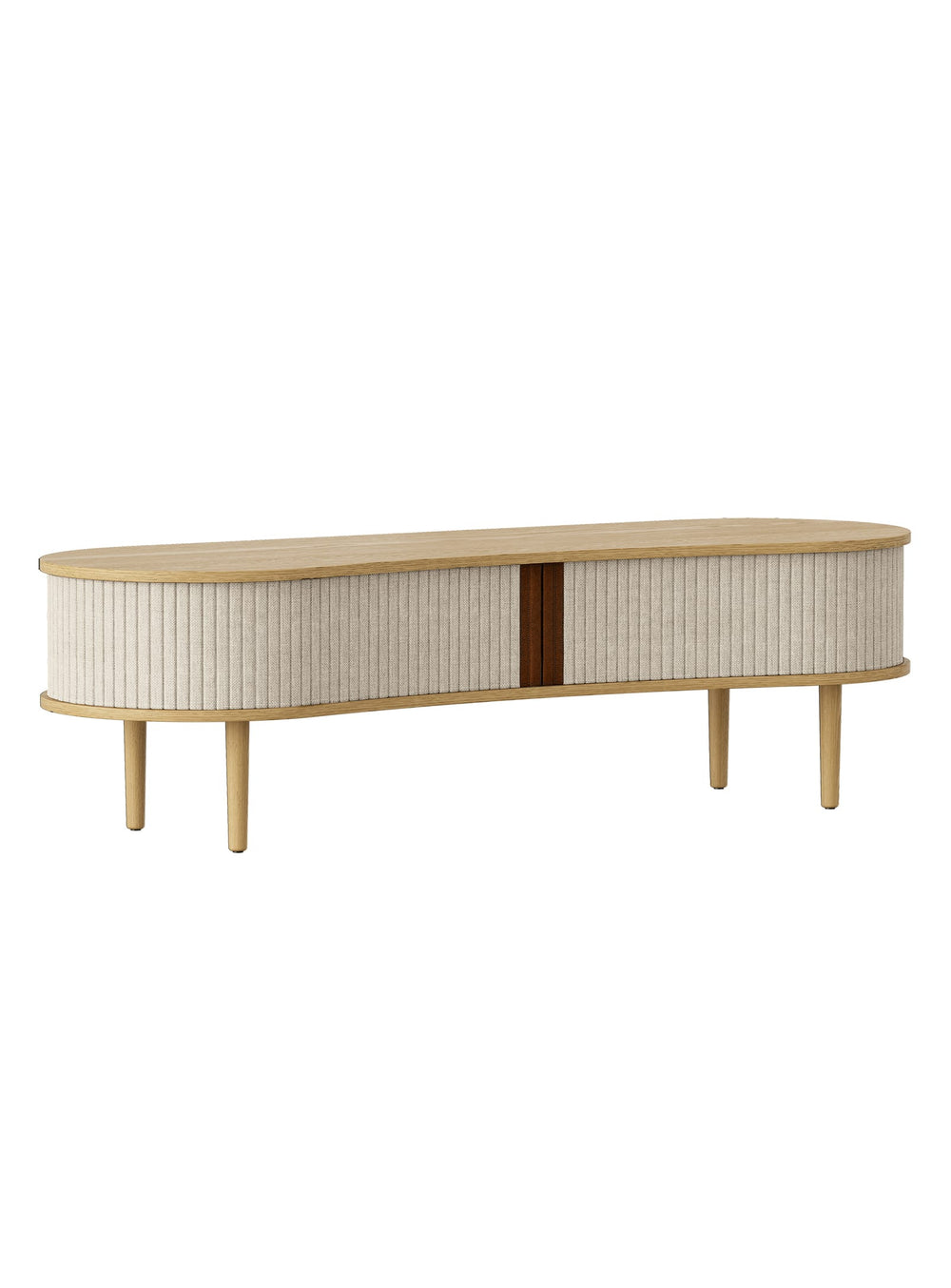 Meuble TV Audacious Umage : personnalisez le bois et le tissu selon vos envies. sable blanc