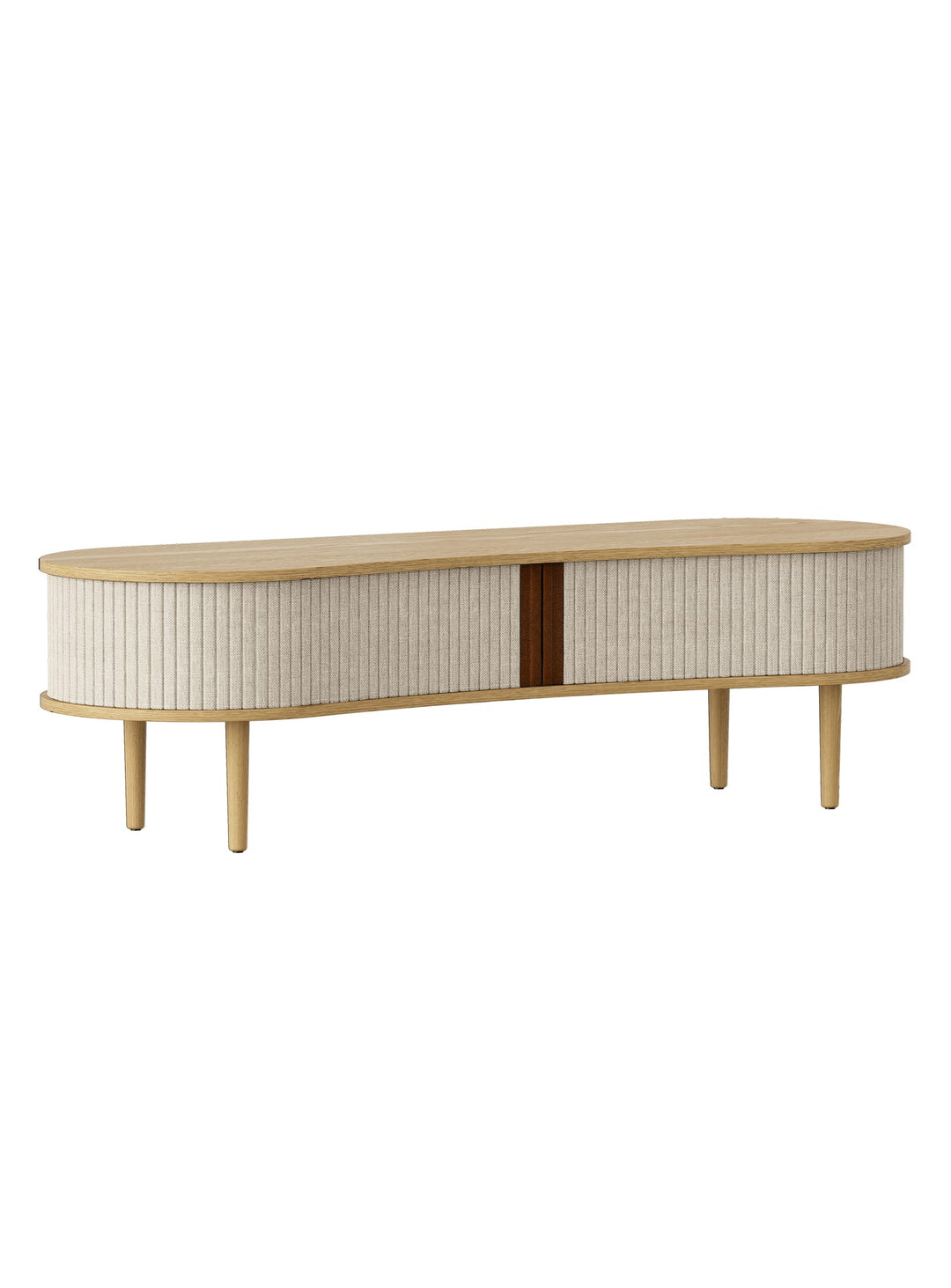 Meuble TV Audacious Umage : personnalisez le bois et le tissu selon vos envies. sable blanc