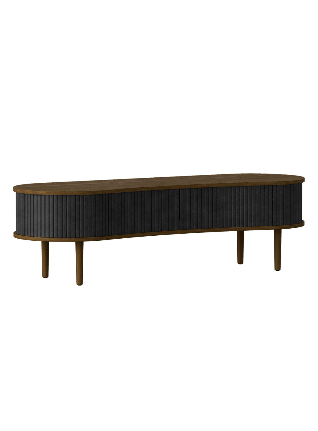 Meuble TV Audacious Umage avec portes coulissantes pour un intérieur élégant et organisé. charbon