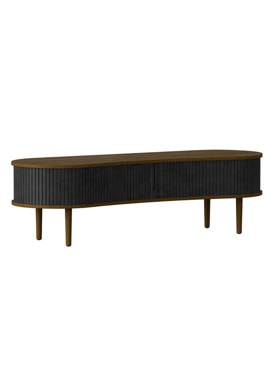 Meuble TV Audacious Umage avec portes coulissantes pour un intérieur élégant et organisé. charbon