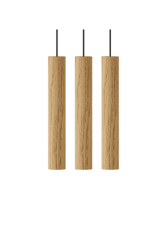 Lampe Chimes Cluster 3 de Umage suspension design nordique en bois. chene