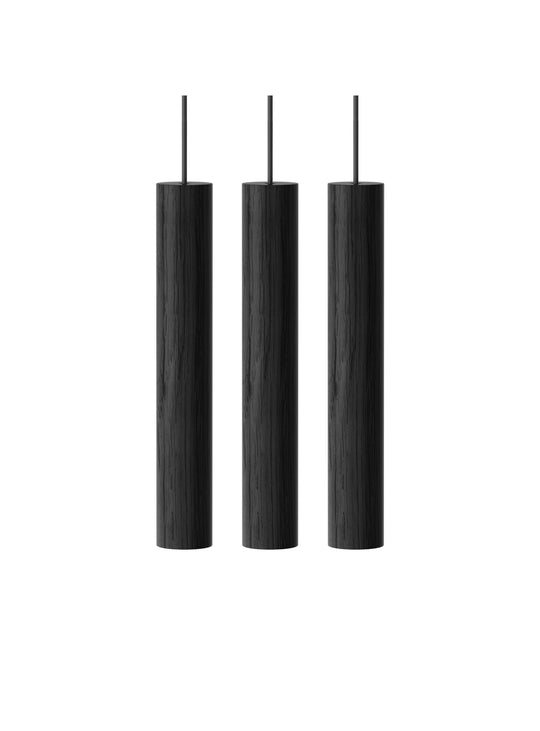 Lampe Chimes Cluster 3 de Umage luminaire bois minimaliste élégant. chene noir